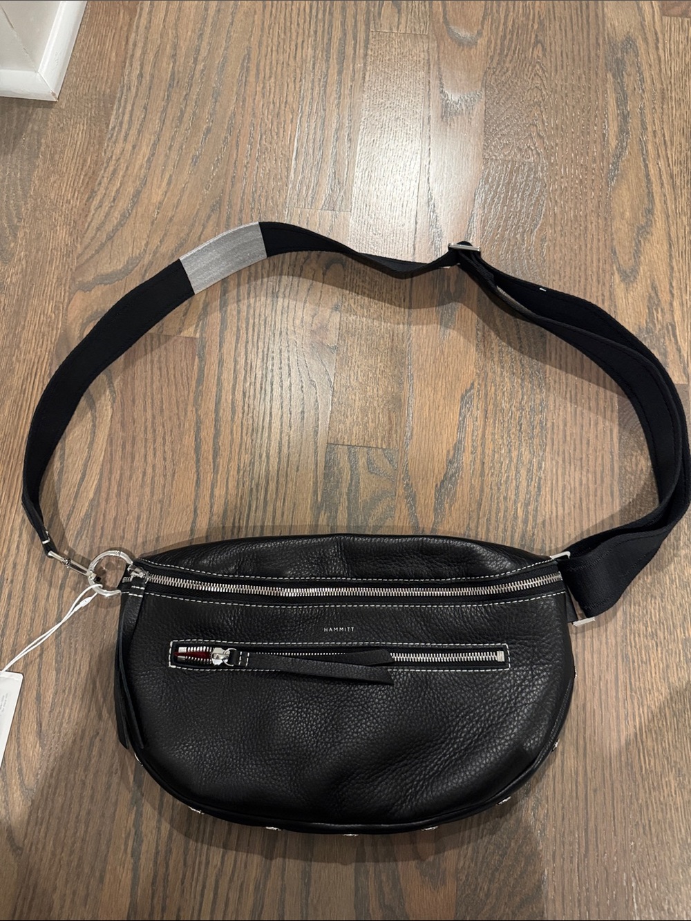 Hammitt Charles L Black Leather Crossbody Sling Bag NWT - Picture 2 of 9